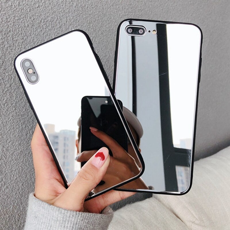 Ốp điện thoại mềm có gương trang điểm thích hợp cho iphone 12 11 pro max 12 mini x xr xs max 8 7 6 6s plus se 2020