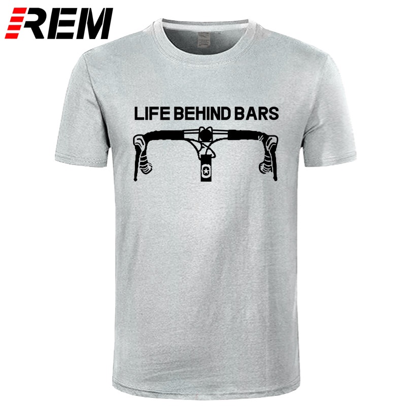 Áo thun tay ngắn in chữ Rem tee Life Being behind Bars