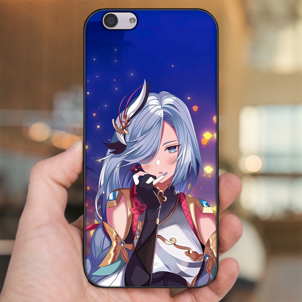 Ốp lưng Oppo F1s, F3, F3 Plus viền đen in hình Shenhe Genshin Impact
