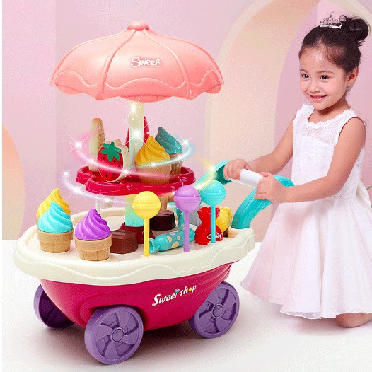 Đồ Chơi Xe Bán Kem Dễ Thương Cho Bé 3-4 - 5-6 - 7 Tuổi