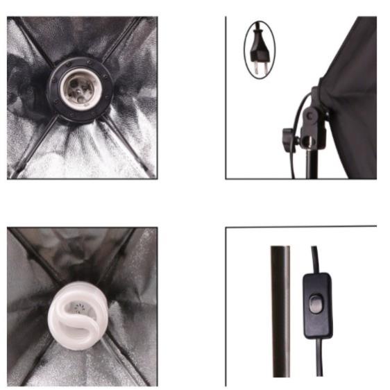 Bộ đèn combo Chân đèn + Softbox 1 đuôi đèn + 1 Led quay phim, livestream, chụp ảnh