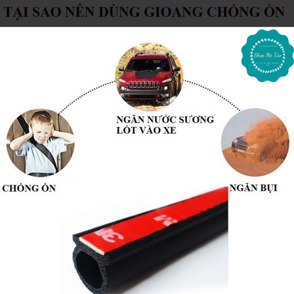 Gioăng cửa, ron cao su chữ D chống ồn , bụi, bẩn,ngăn nước chống thoát khí điều hòa của xe ô tô phù hợp mọi loại xe