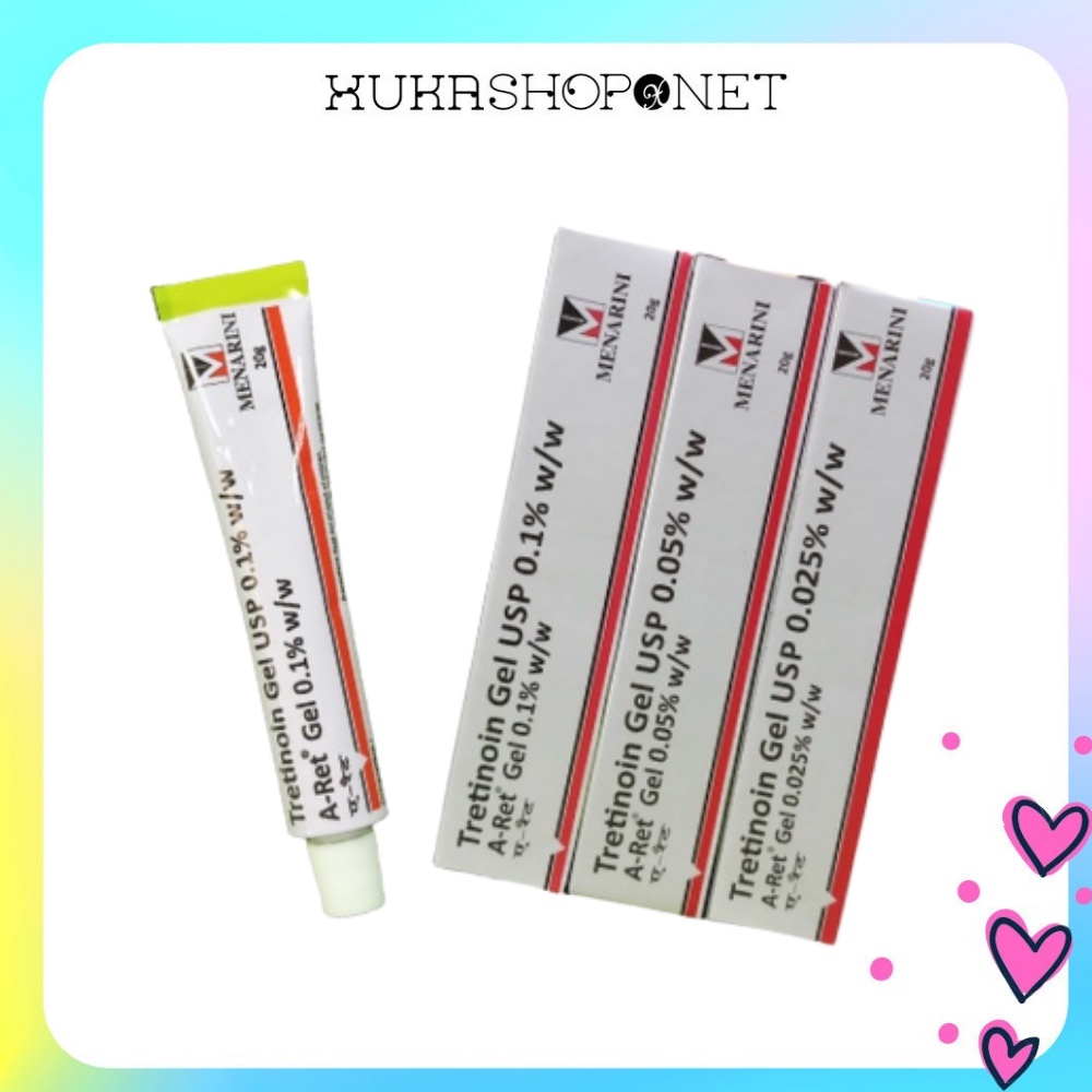 Kem dưỡng giảm mụn Tretinoin Gel USP Aret Menarini giảm mụn trẻ hóa da 0,025/0.05/0.1 (20g)