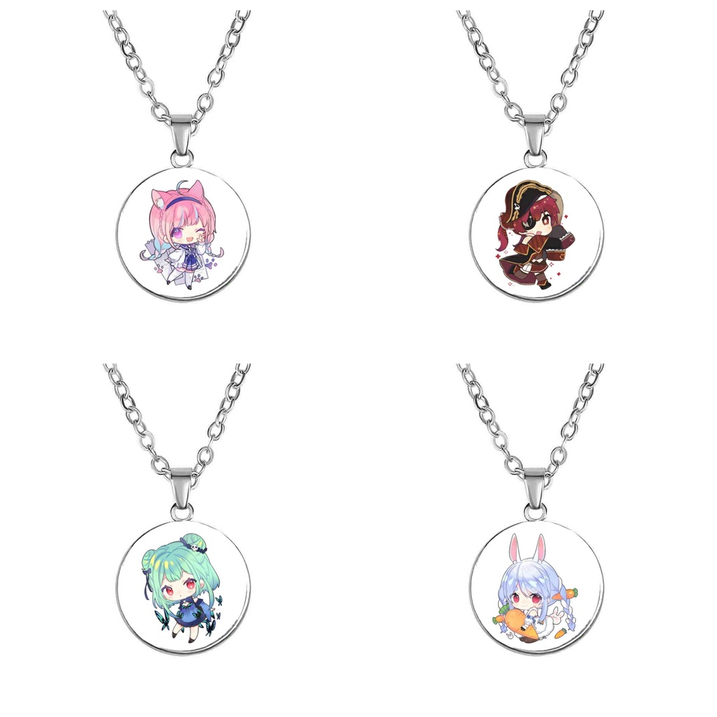 Vòng cổ in hình nhân vật AQUA MARINE PEKORA RUSHIA HOLOLIVE anime chibi xinh xắn phụ kiện trang sức