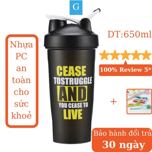 Bình Nước Tập Gym, Thể Thao Tổng DT 750ML Làm Bằng Nhựa PC An Toàn Cho Người Sử Dụng GYGA