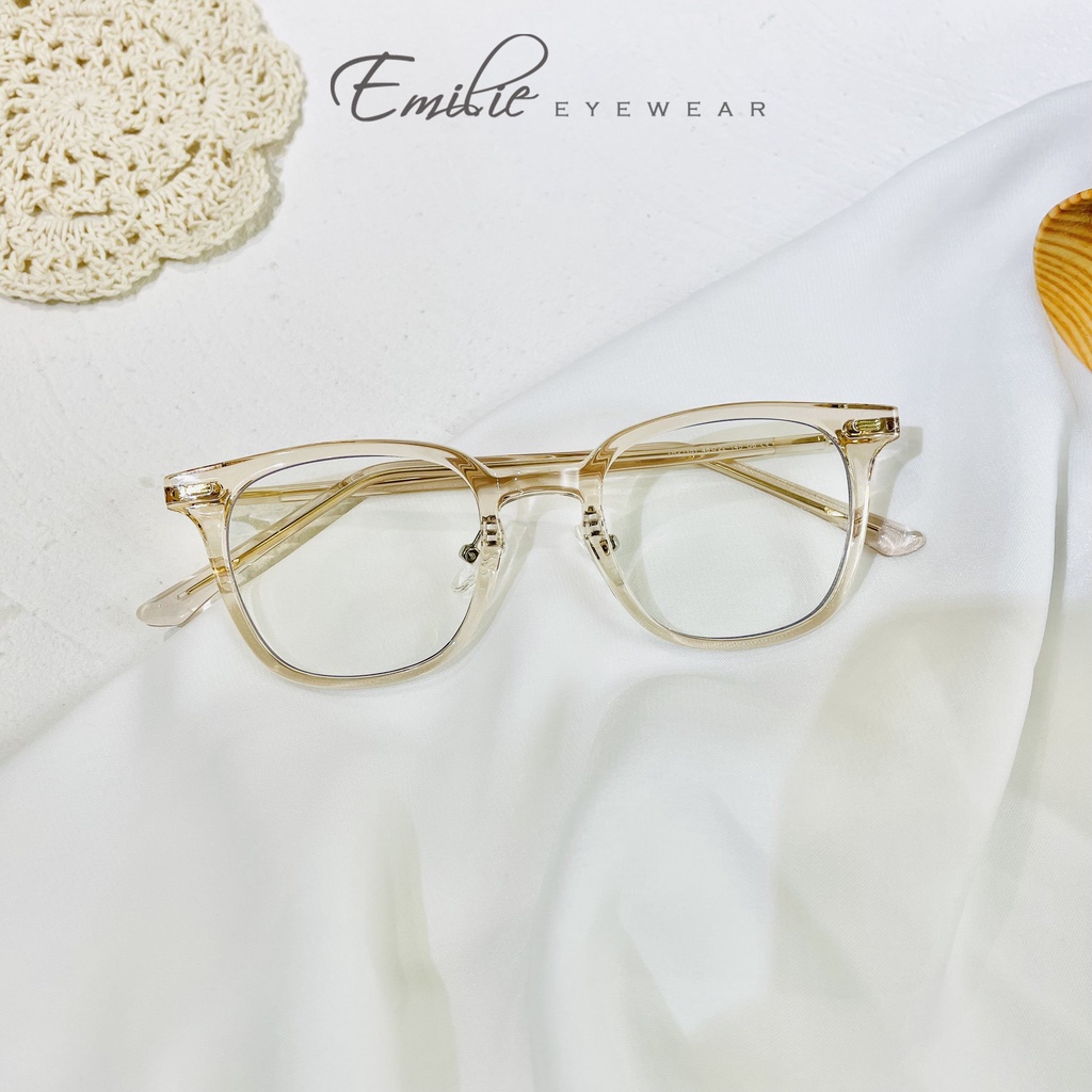 Gọng kính vuông nam nữ nhựa mảnh nhẹ cao cấp Kính mắt Emilie phụ kiện thời trang TR21151