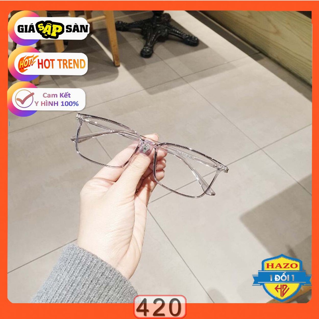 Mắt Kính Giả Cận Gọng Dẻo Hàn Quốc Tr2222 K420 Form Vuông Cực Đẹp - Hazo