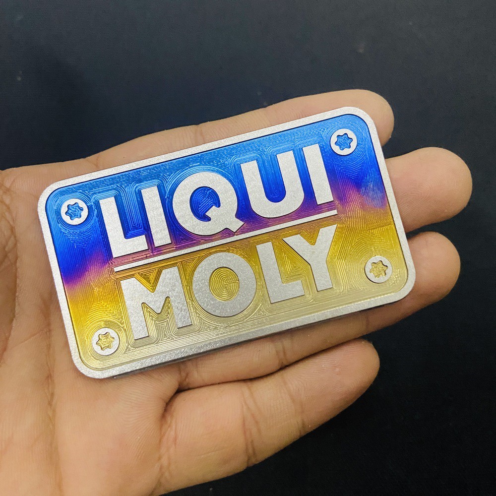 Tem dán xe máy, tem TITANIUM dán gấp xe côn dán dè con xe tay ga kiểu chữ LIQUI MOLY