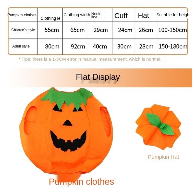 Bộ đồ hóa trang Halloween bí ngô kèm túi đựng cho bé