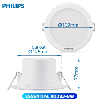 Đèn LED downlight âm trần Philips Essential dòng 8008X