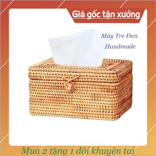 Hộp Đựng Giấy Ăn _ Kích thước 19x11H13 Chất Liệu Mây Tre Đan Nghệ nhân làng nghề đan