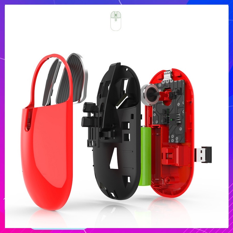 Chuột không dây wireless Bluetooth USB tự sạc pin nhỏ gọn, giảm ồn dùng cho máy tính M.a.c.OS Laptop dell hp asus