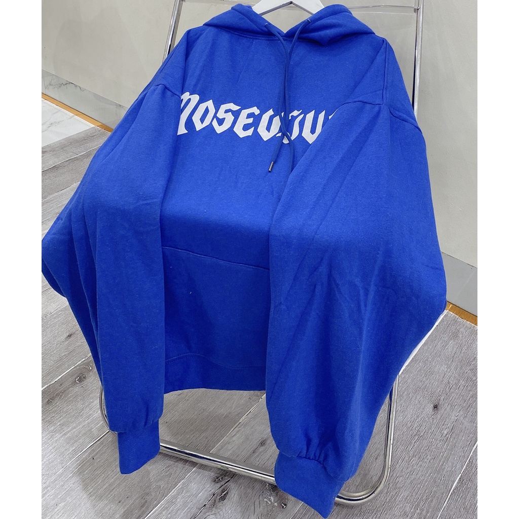 Hooodie Oversize Nam Nữ Chữ Mouse Dáng Rộng Mũ To Màu Xanh Lạ Hot Trend Unisex Uzzlang