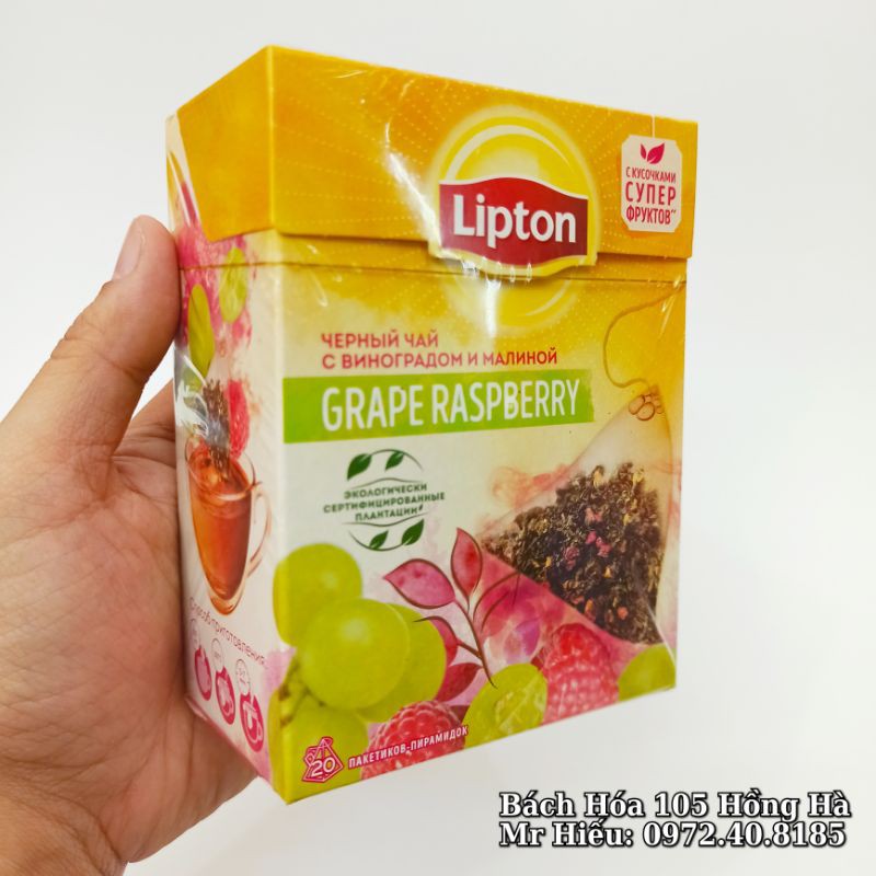 [Mã GROXUAN1 giảm 8% đơn 150K] [T10/2022] Trà Lipton Nga hộp 20 túi lọc đủ vị