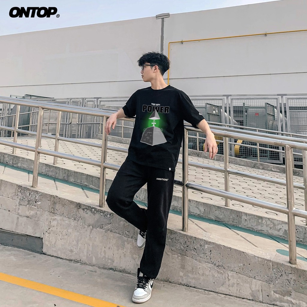 Áo thun local brand chính hãng nam tay ngắn cổ tròn màu đen ONTOP - UFO Ankh