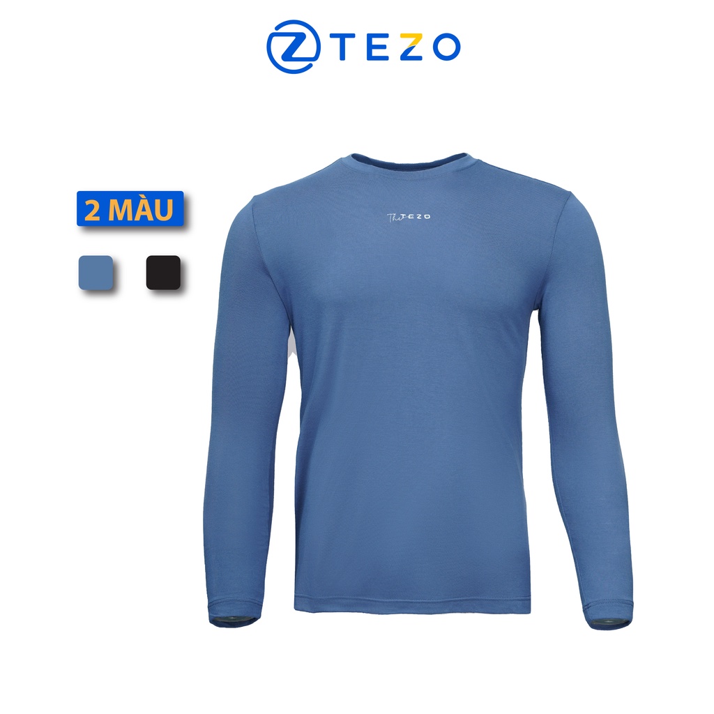 Áo giữ nhiệt nam tezo thun dài tay thiết kế thêu ngực the tezo 22ATOT003