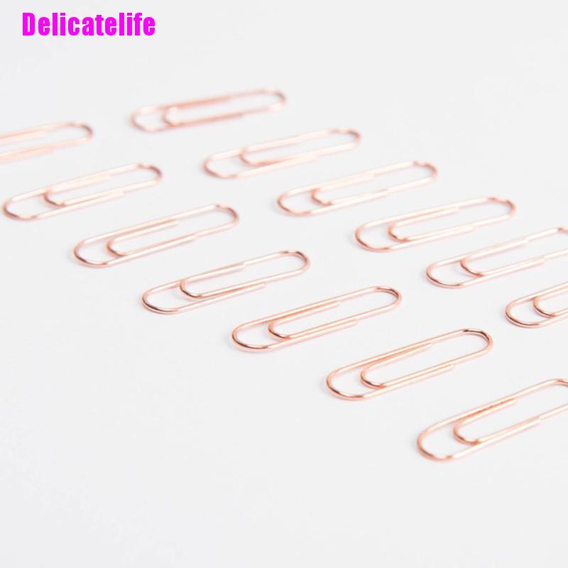 Hộp 120 kẹp giấy bằng kim loại màu vàng hồng sáng tạo