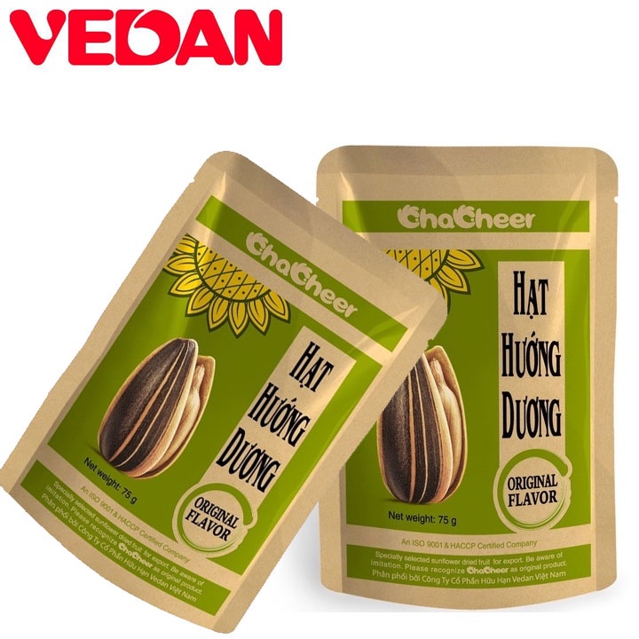Hạt Hướng Dương Nguyên Vị Chacheer Vedan Túi 75gr