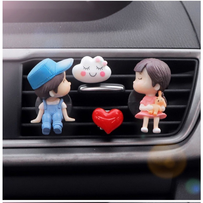 Kẹp khuếch tán tinh dầu hình búp bê hoạt hình dễ thương ngộ nghĩnh dùng để trang trí xe hơi