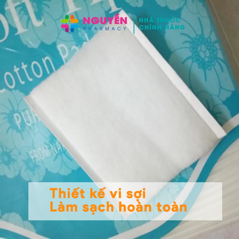 Bông tẩy trang Softip 50g nhập khẩu Thái Lan - 100% cotton, thấm toner, mềm mịn không kích ứng