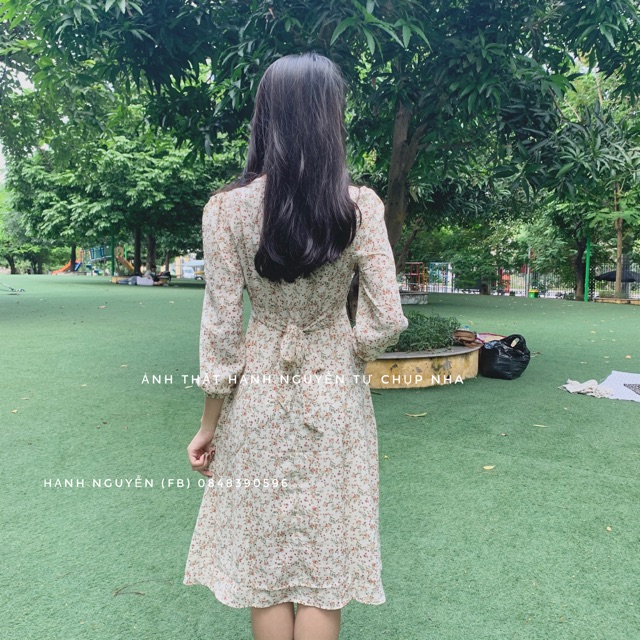 [Video/Ảnh Thật] Váy Hoa Nhí Dài Tay Vintage - Váy Thu Đông - Xưởng May Hạnh Hồng