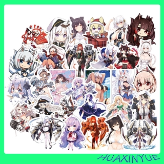 Bộ 50 Miếng Dán Trang Trí Chống Thấm Nước Hình Nhân Vật Azur Lane