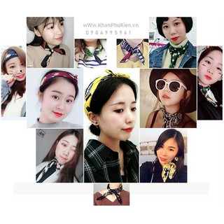 Khăn Turban Vuông Đa Năng 50x50 – Phụ Kiện Cột Tóc, Quàng Cổ, Cài Túi Thời Trang Nữ (KTBV-L3)
