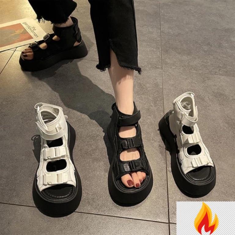 Sẵn Giày xăng đan cao cổ đế 5cm -fgd6