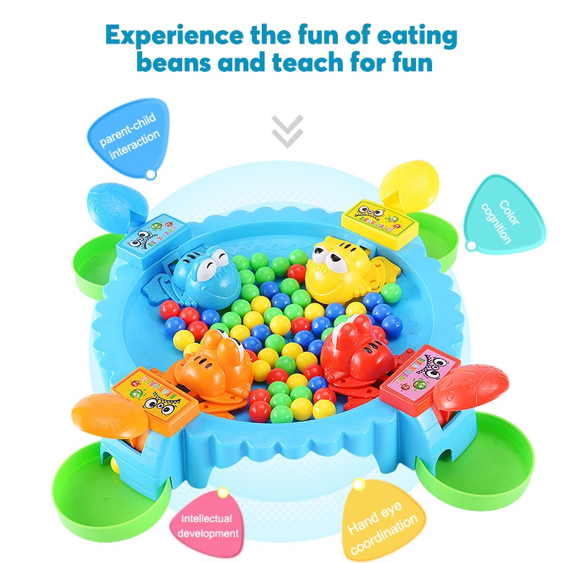 ZHAN QI TOYS Bộ đồ chơi ếch ăn bóng  dành cho trẻ em thiết kế 4 người chơi hỗ trợ tương tác giáo dục
