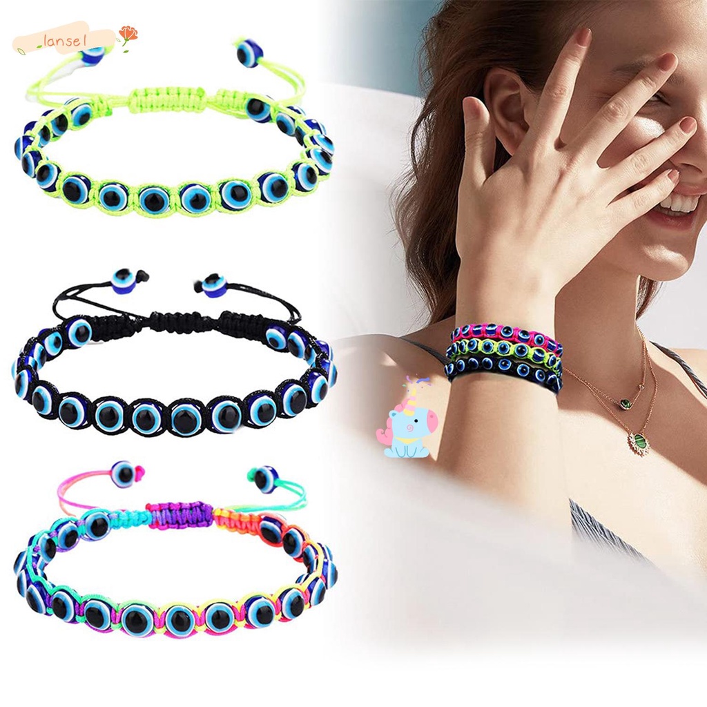 Vòng Tay May Mắn Màu Đỏ/Đen Hình Mắt Quỷ Thời Trang Cho Nữ