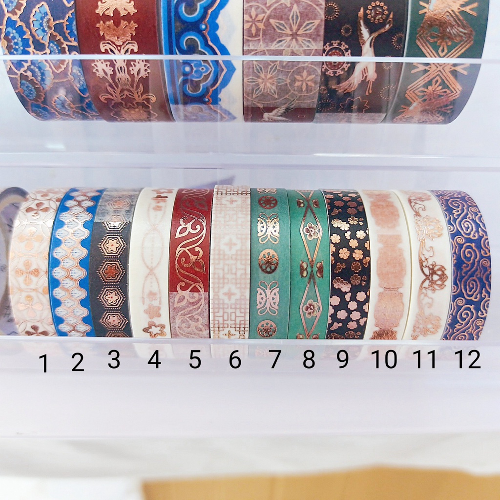 Lẻ các cuộn băng dính washi tape chim hạc rồng phượng cổ trang