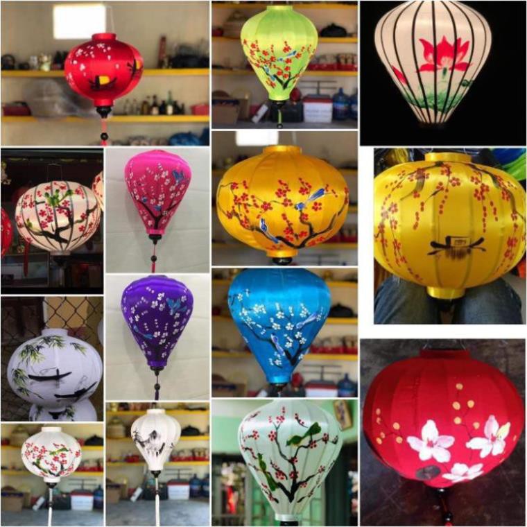 Đèn lồng hội an size 40cm chất liệu vải 3d treo ngoài trời rất phù hợp