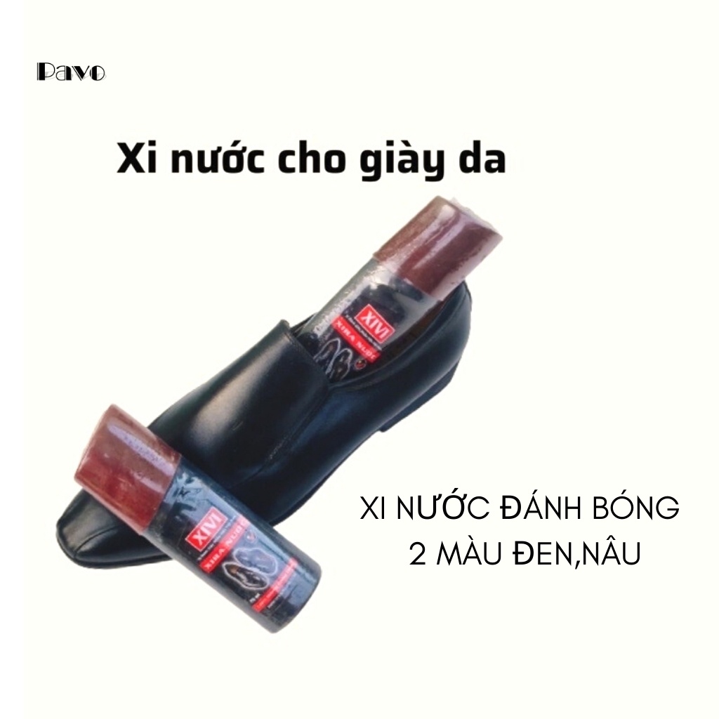 Xi đánh bóng giày da,túi,ví,áo da,dây lưng XIVI chính hãng CF dạng nước 75 ml hai màu đen,nâu