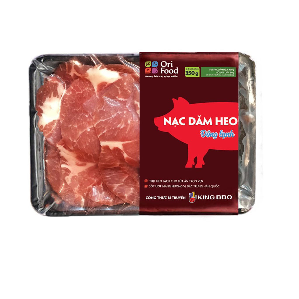 King BBQ - Thịt Nạc Dăm Heo tẩm ướp (Khay 350gr)