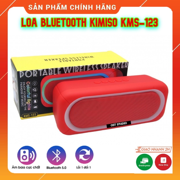 Loa Bluetooth Không Dây Mini KIMISO KMS 123 Cực Hay Trong Tầm Giá, Hỗ Trợ Đèn LED Đủ Màu, Thiết Kế Cực Đẹp, Độ Bền Cao