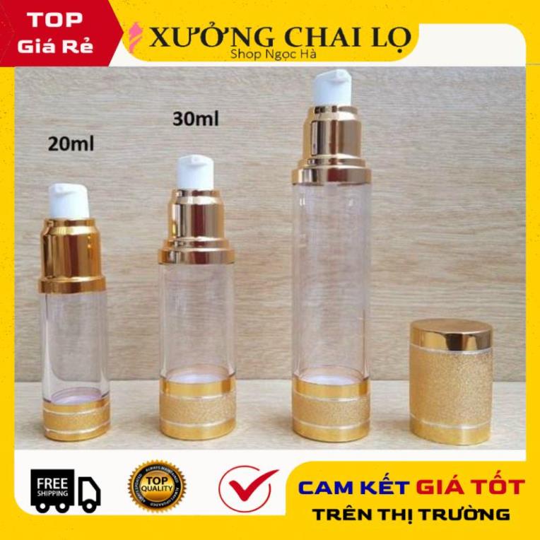 Chai Hút Chân Không Xịt Giọt Phun Cát Vàng 20ml, 30ml, 50ml Đựng Serum, Tinh Chất Dưỡng Da