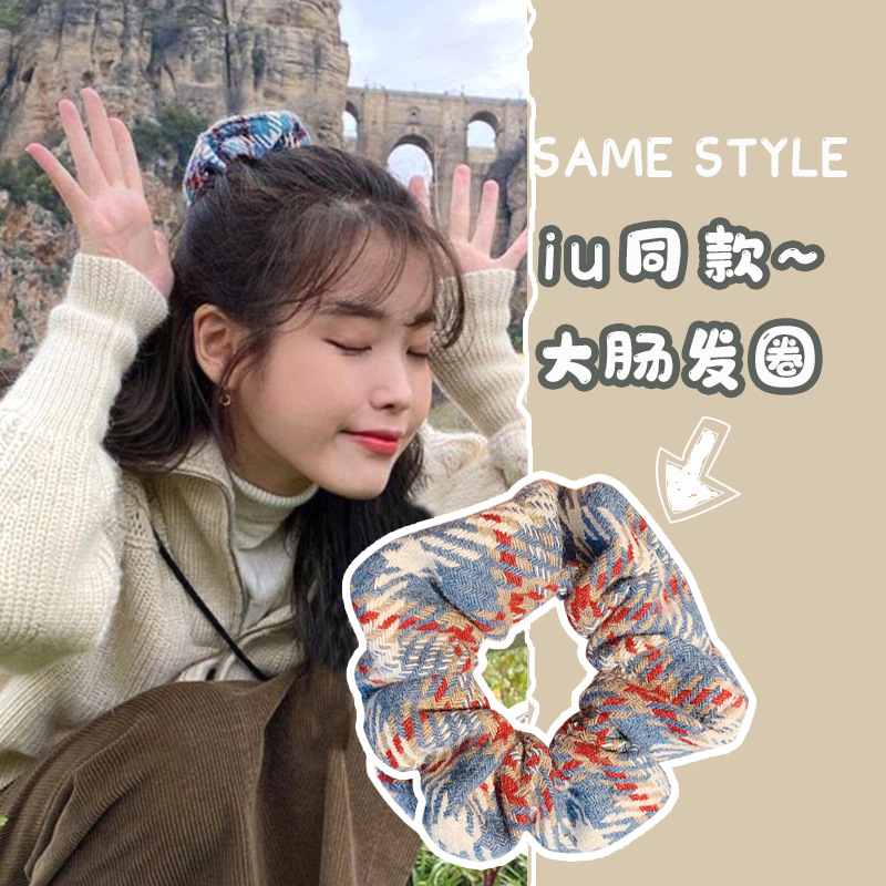 Dây Buộc Tóc Họa Tiết Sọc Caro Dễ Phối Đồ Cho Nữ