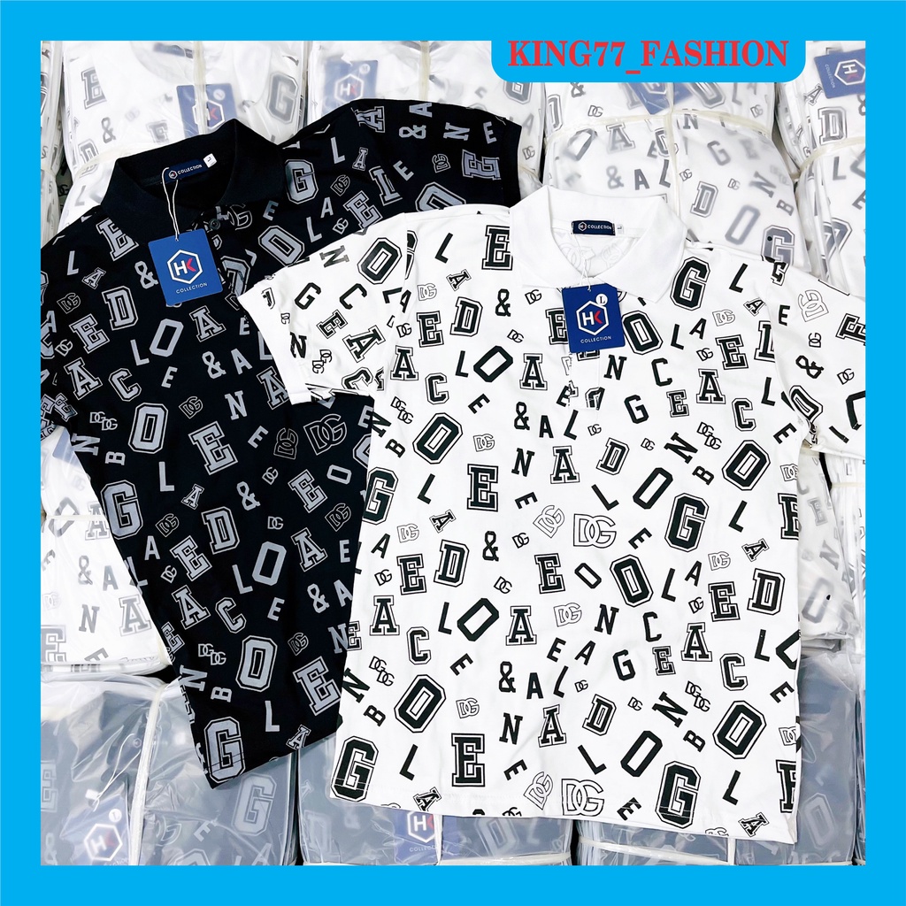 Áo thun POLO nam có cổ tay ngắn chất vải cotton co dãn in họa tiết 3D chữ nổi siêu đẹp mẫu mới nhất shop KING77_FASHION