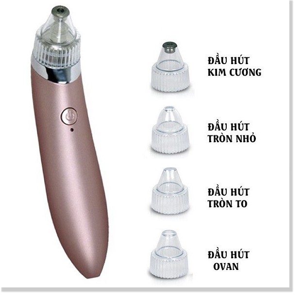 Máy hút mụn cao cấp,hút mụn cám, đầu đen, làm sạch sâu, 4 đầu, loại xịn, hút cực mạnh, siêu sạch bảo hành uy tín