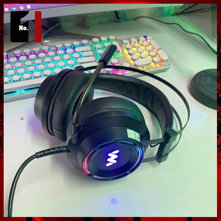 Tai Nghe Headphone Gaming Chụp Tai Wangming 9800s Led RGB Tai Nghe Máy Tính Laptop Nghe Nhạc Có Dây Hỗ Trợ Mic