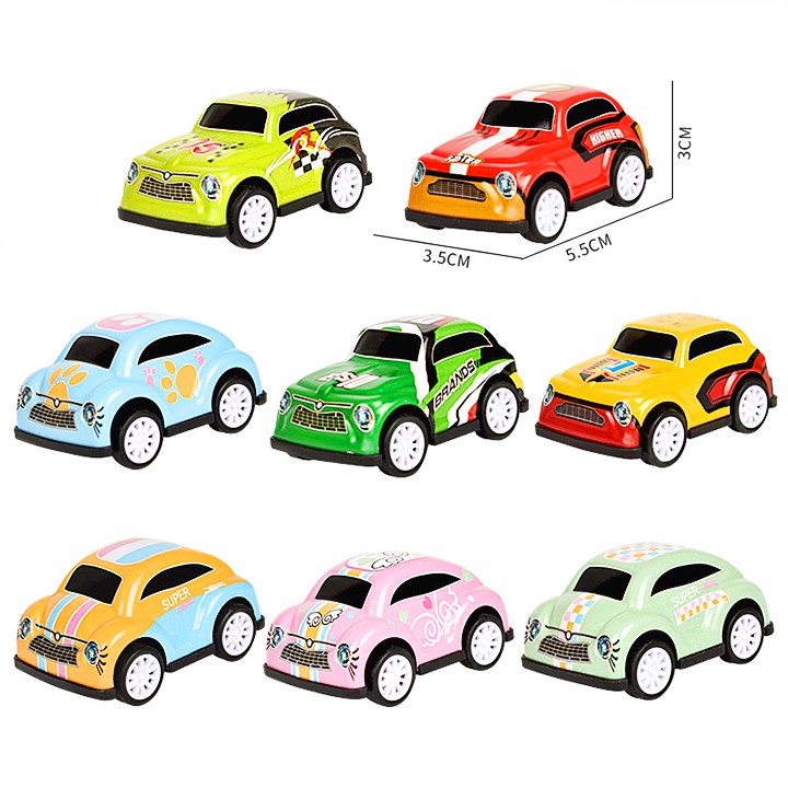 Ô tô đồ chơi mini, đồ chơi ô tô cho bé có dây cót nhiều màu sắc ngộ nghĩnh BBShine – DC048