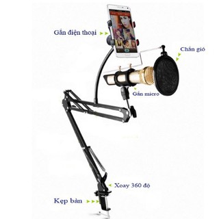 Giảm giá sốc - giá đỡ kẹp bàn micro thu âm, livestream siêu bền