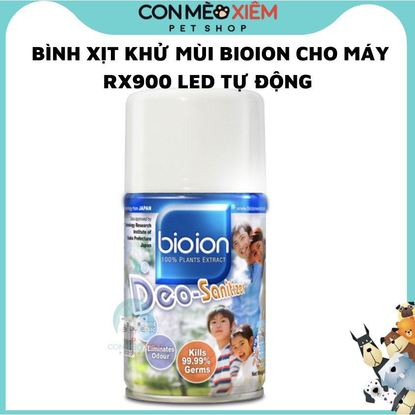 Chai thay thế xịt thơm cho máy phun Bioion deo sanitizer refill 250ML, bình khử mùi máy xịt tự động Con Mèo Xiêm