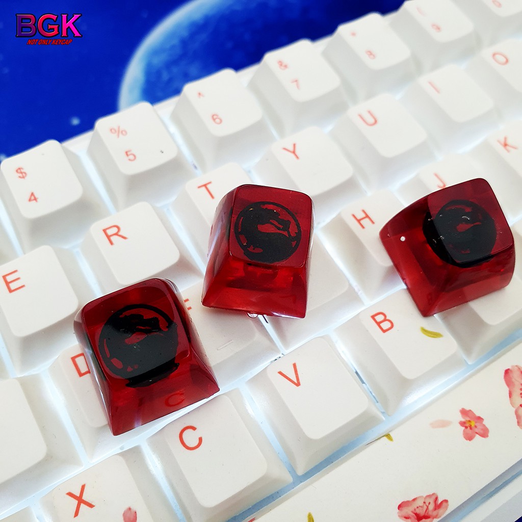 Keycap Lẻ hình LOGO Mortal Kombat cực đẹp SA profile ( keycap resin độc lạ )( Keycap Artisan )