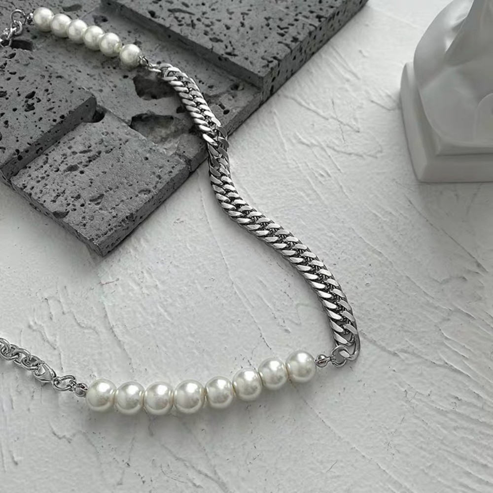 Dây Chuyền Steel Pearl Ngọc Kuu Clothes Màu Bạc Trắng - Mặt Vòng Cổ Phong Cách Hàn Quốc Chất Liệu Thép Titan Không Gỉ