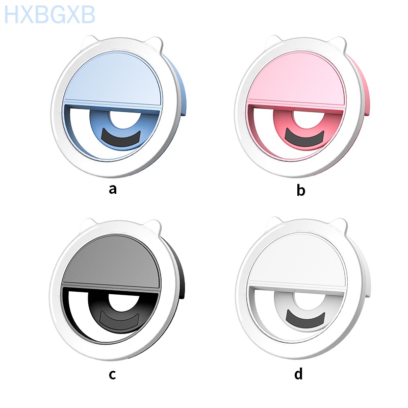 HXBG Phone Mini LED Ring Light Selfie Living Streaming 36 LEDs Portable Ring Lamp Dimmable Rechargeable