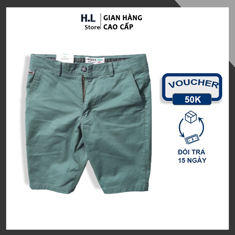 Quần short nam kaki cao cấp co giãn trơn HL01