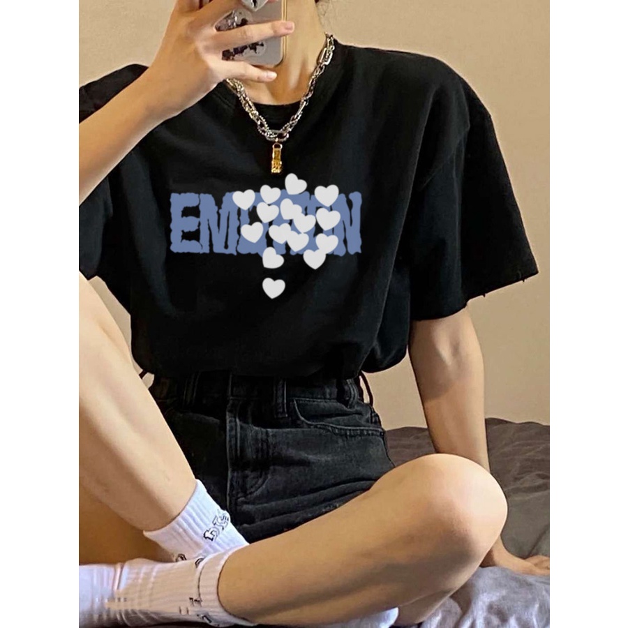 B&amp;G Áo Thun Tay Ngắn Phong Cách Hàn Quốc Cổ Điển Cho Nữ Giới Áo phông Nữ JL-TX-129