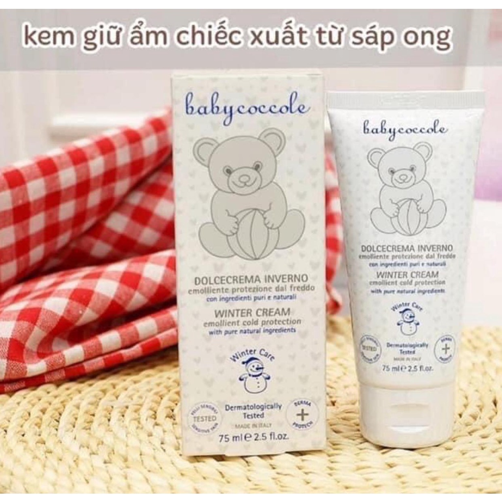 Kem giữ ấm từ sáp ong và vitamin Babycoccole 75ml 0M+ cho bé