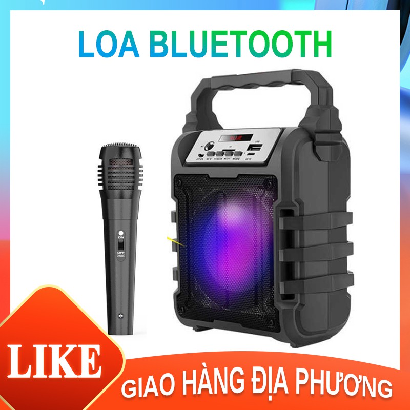 Loa Bluetooth Âm thanh cực chuẩn tặng kèm Micro hát Karaoke (Loa bluetooth + micro) Loa siêu trầm di động [HT+YX]